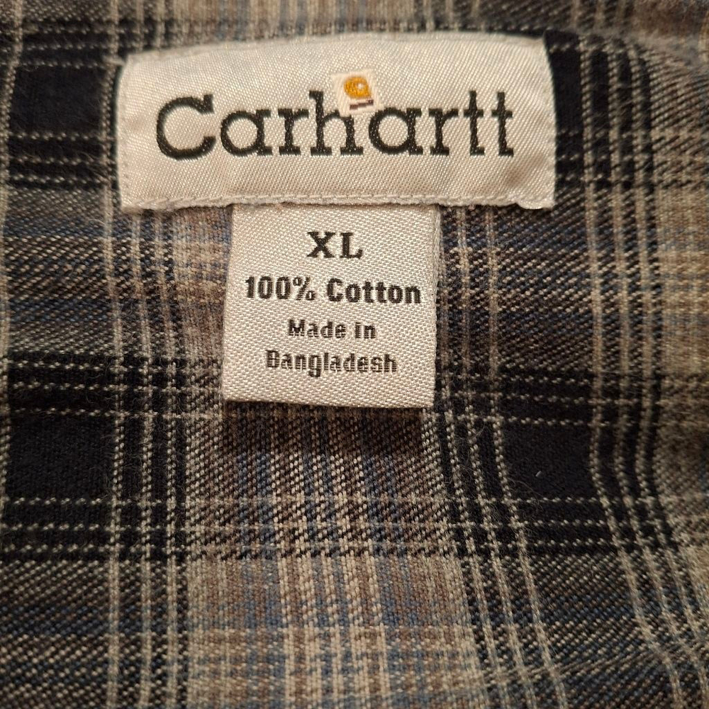 Carhartt detroit duck flannel blue Plaid Lined vintage Jacket sz XL canvas - Picture 3 of 6
